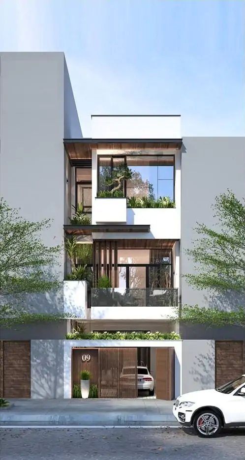 Thiết kế nhà phố 3 tầng mặt tiền 6m hiện đại tại Sóc Sơn